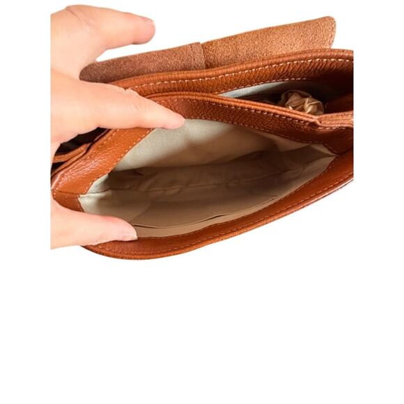 Cherry Paris Layana Cognac Pebbled Leather Crossbody Bag NWT - Picture 3 of 10